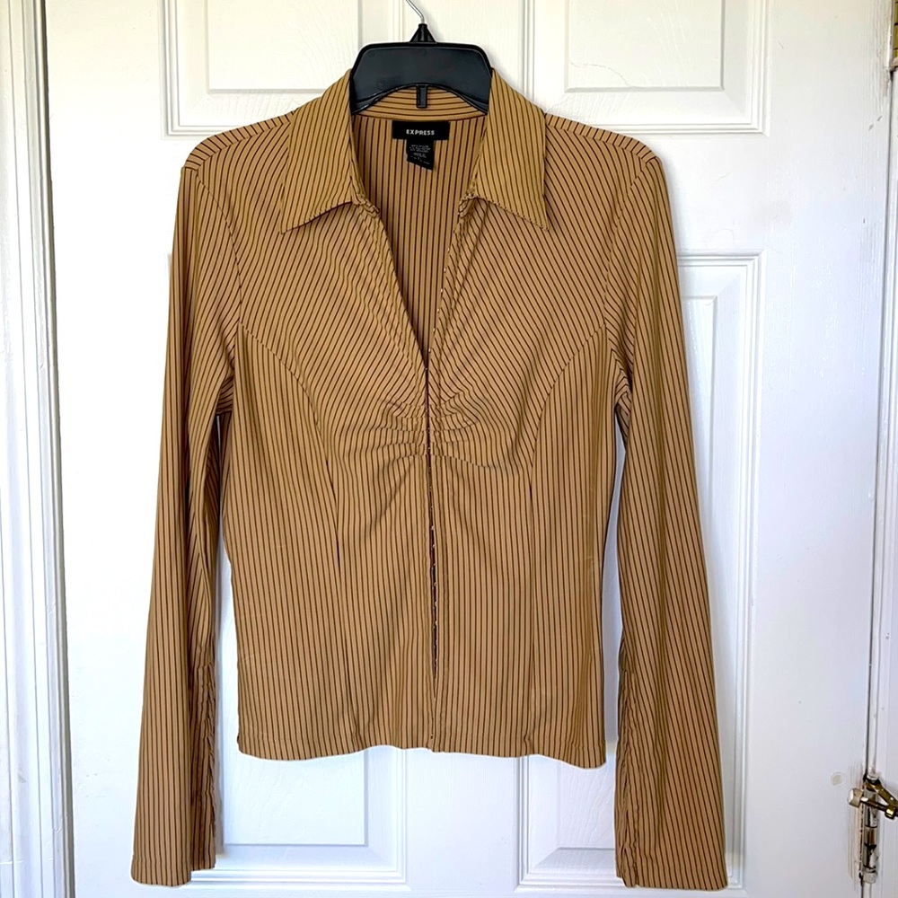 Express Vintage Hook and Eye Form fitted top. Size Large.